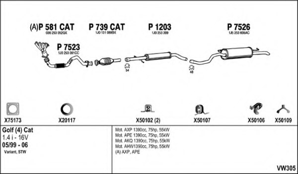 FENNO VW305 Exhaust System